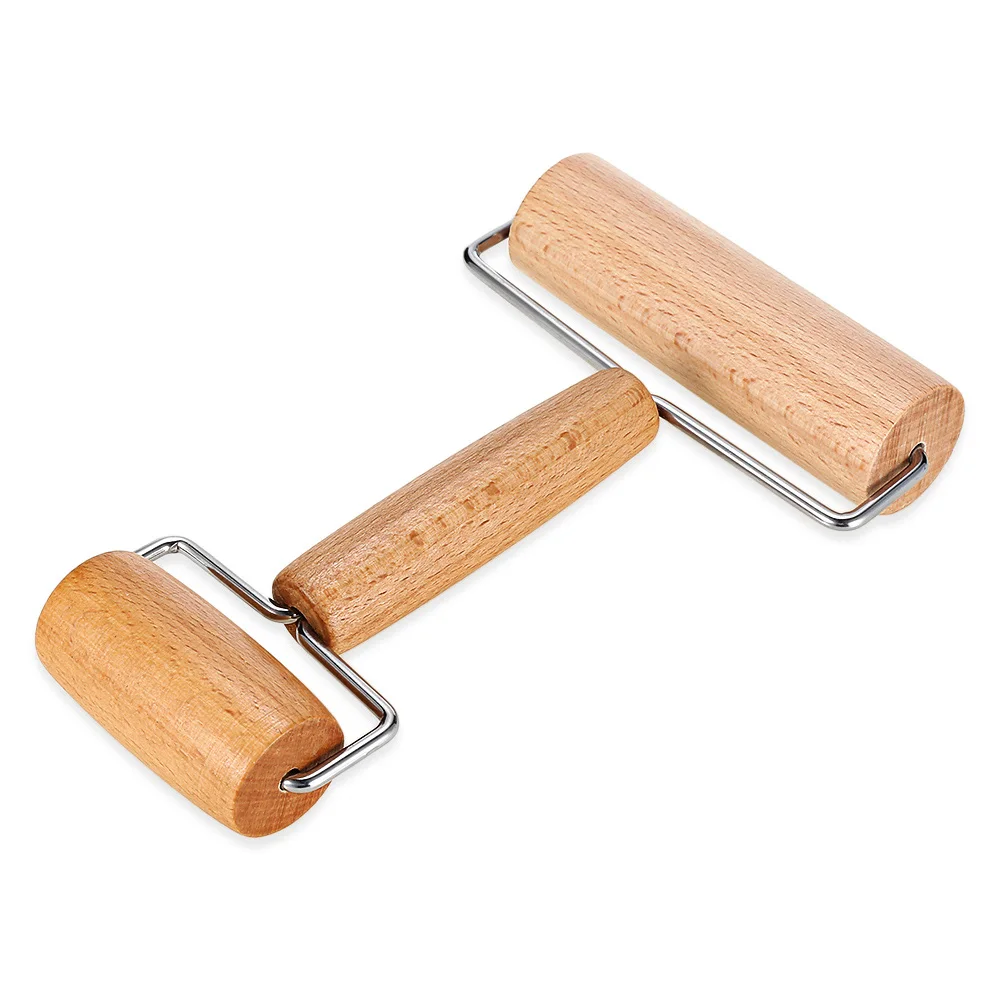 Rolling Pin Roller Dough Pie Pastry H-shaped Wooden Tool Baking Pizza Bread