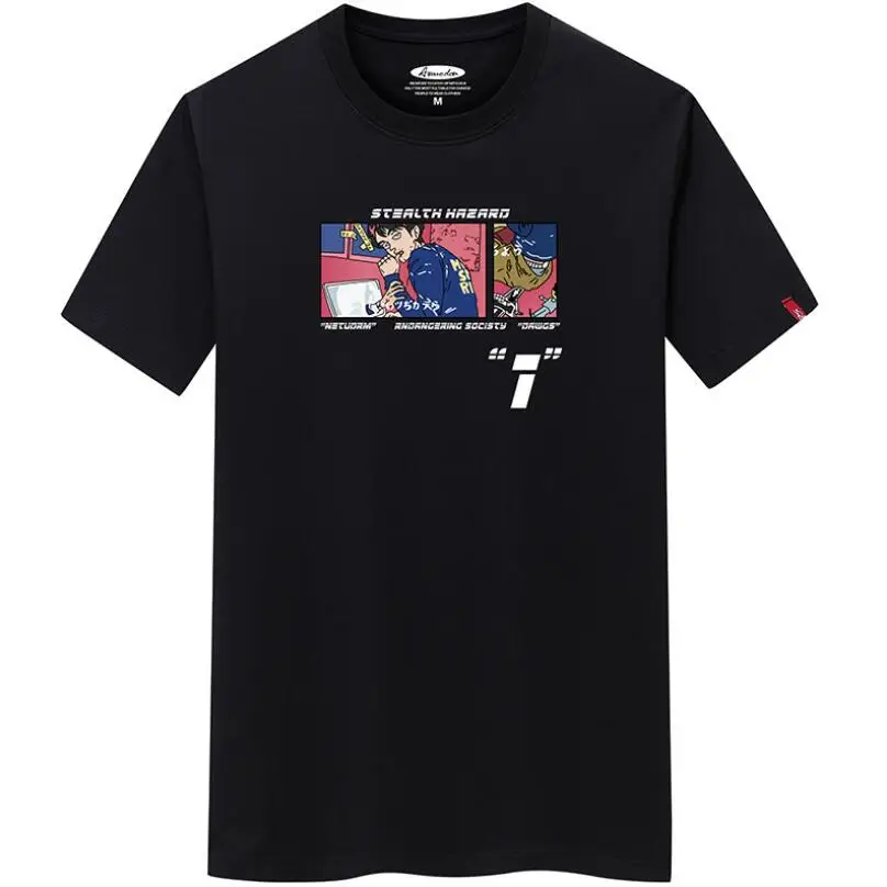 

New men tide of han edition cultivate one's morality short sleeve T-shirt printed t-shirts men round collar half sleeve blouse