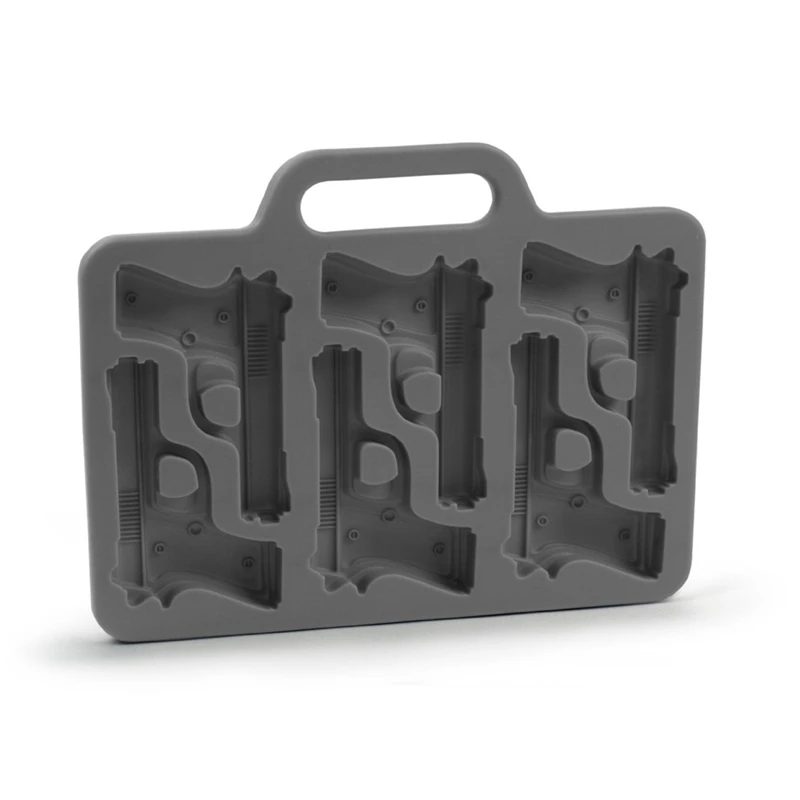 Stylish Gun Shaped Silicone Ice Mould Mold Tray DIY-Black Promotion | Дом и сад