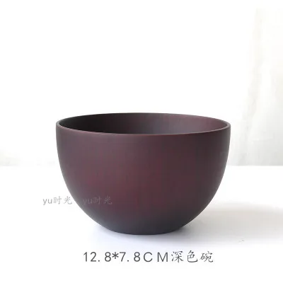 12.8X7.8CM Японский стиль jujube деревянная чаша Бытовая Большая деревянная чаша набор детей есть десерт чаша вся супер большая посуда - Цвет: 12.8X7.8CM