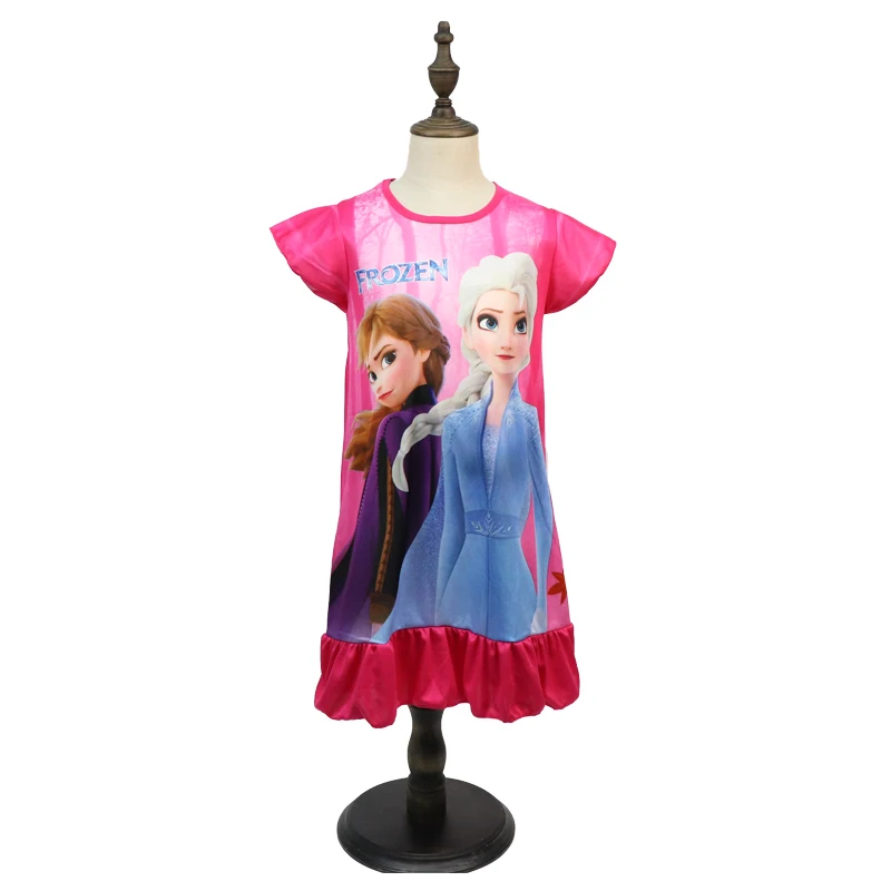 Disney Snow White Princess Dress Girl Summer Clothing Kids Frozen 2 Elsa Children Minnie Mouse Rapunzel Cinderella Jasmine Sofia cute baby sleepwear Sleepwear & Robes