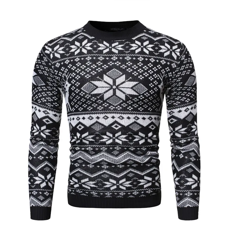 Новинка, мужской модный свитер, повседневная одежда, уличная одежда, Social Slim Fit, вязанные пуловеры, мужской свитер для молодых людей, качественные свитера, топы - Цвет: Black