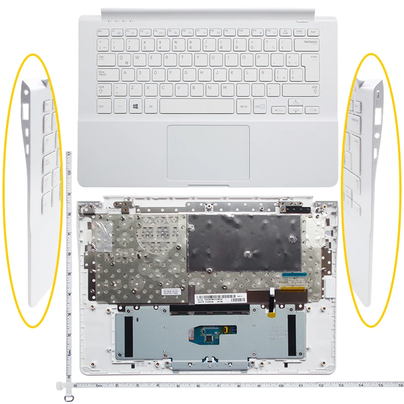 Teclado para Notebook com Upper Case Eua Reino Unido ru la Palmrest para Samsung 905s3g 915s3g Np915s3g Novo - Imagem 5