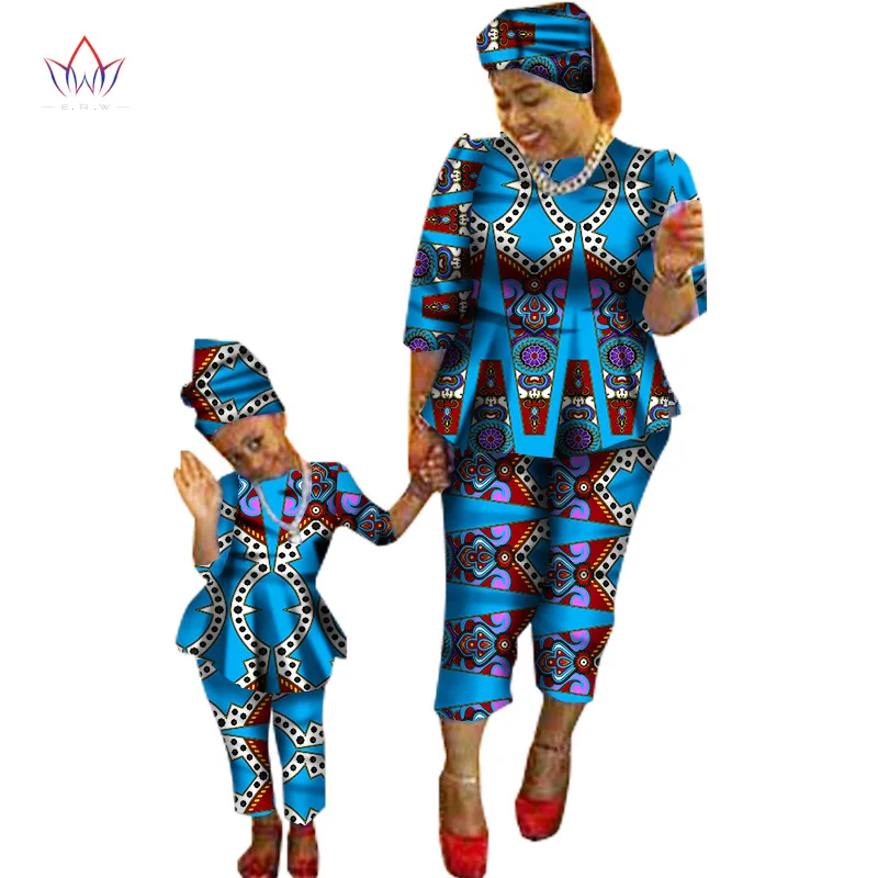 Лето г. новая распродажа традиционные модные одинаковые Дашики одежда мать и сын ребенок Семья Африканский Комплект одежды BRWY1188 - Цвет: 7