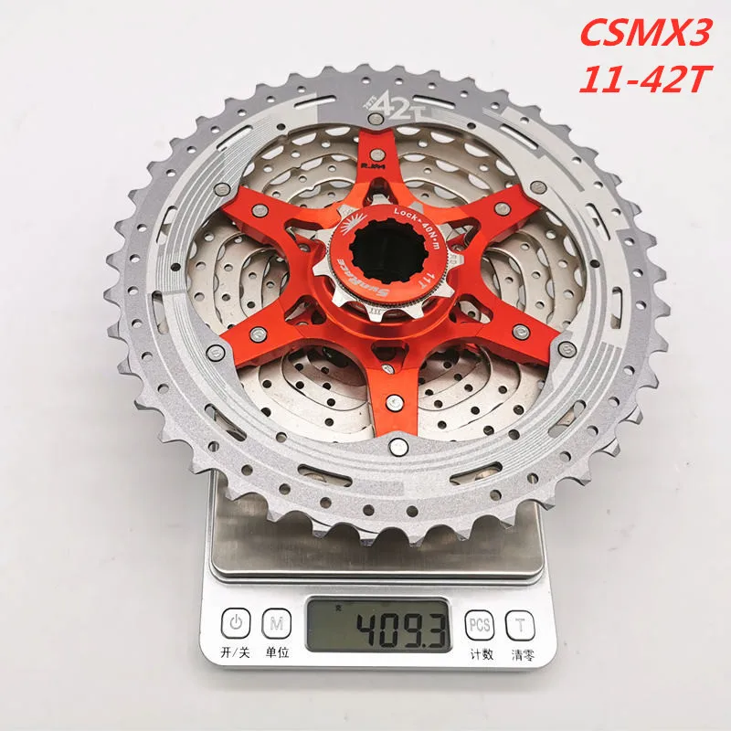 42T silver Sunracing CSMX3 велосипед свободного хода 10 скоростей кассета для горных велосипедов велосипедный инструмент MTB маховик части велосипеда 11-42T - Цвет: 42T silver