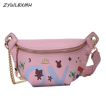 

ZYWLBXMH Banana Bag Cartoon Anime Waist Packs Waterproof PU Leather Waist Bag Women's Chest Bag Fashion Belt Bag Fanny Pack sac