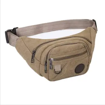 

Multifunctional sports outdoor canvas waist bag tide men and women portable durable mobile coin purse