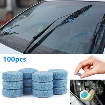

100 Pcs Auto Glass Cleaner Concentrated Fine Effervescent Tablets Car Windshield Wiper Solid Clean Universal Car Accessories