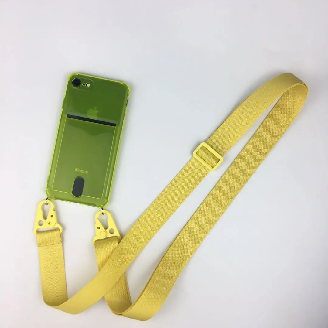 cute iphone 8 cases Crossbody Fluorescent Color Wallet Insert Card Necklace Phone Case With Lanyard Strap Rope For iPhone 11 Pro Xs Max X 6 7 8 Plus iphone 8 lifeproof case