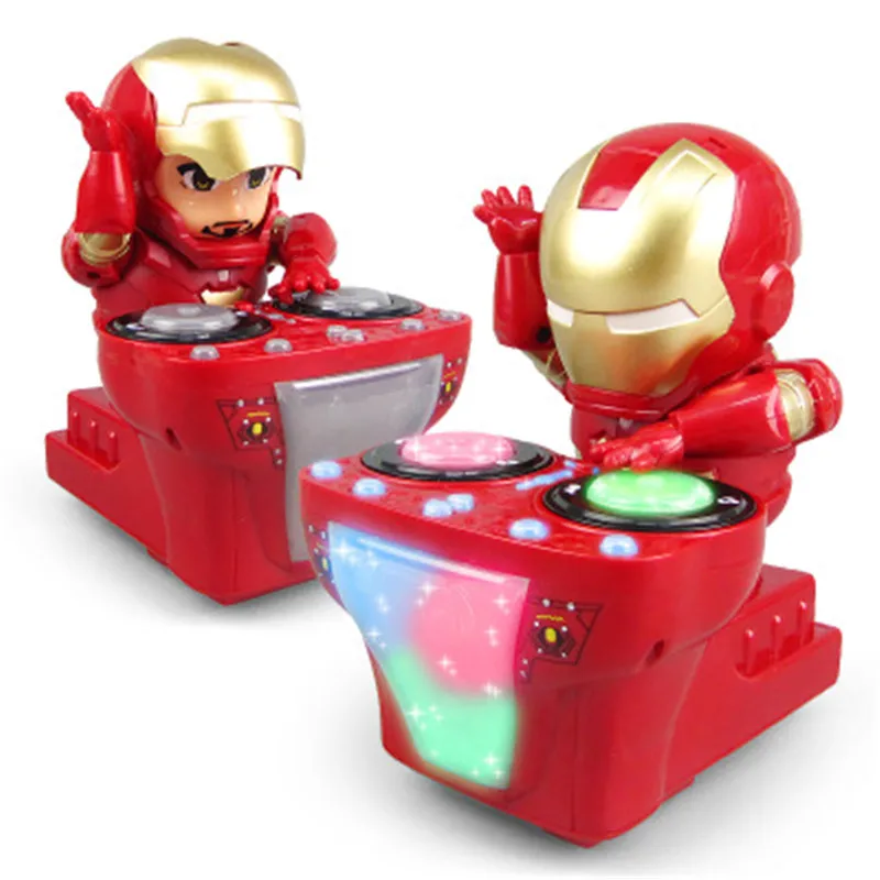 Новинка игрушка Rock Bobot диджейский Железный человек с фонариком музыкальный диск