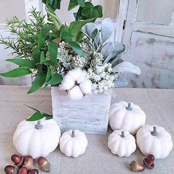 

12Pcs Artificial White Pumpkins Halloween White Pumpkins Fall Thanksgiving
