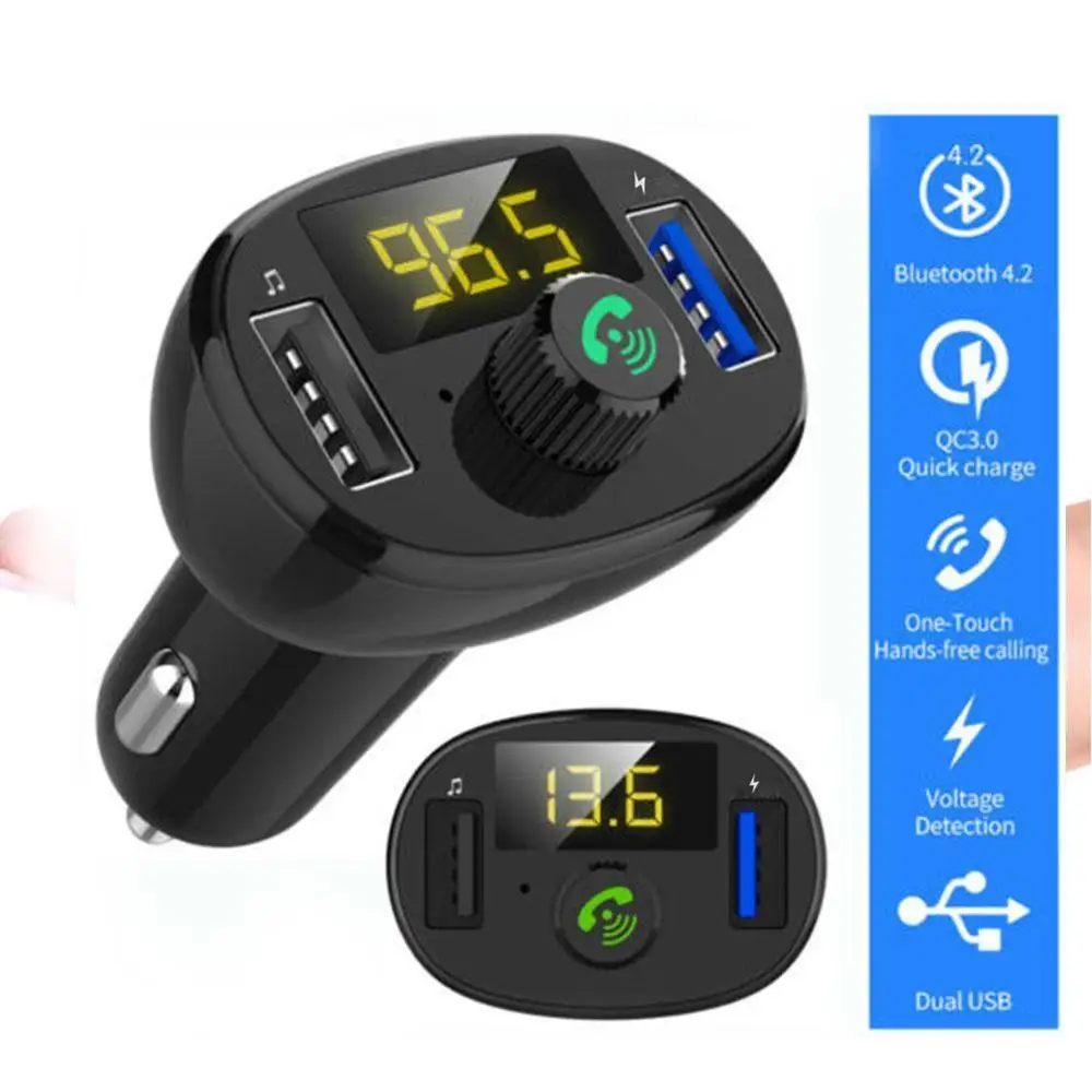 Автомобильный комплект QC3.0 USB Зарядное устройство музыки радио Bluetooth ресивер FM-передатчик fm модулятор громкой связи Bluetooth гарнитура для MP3 плеер
