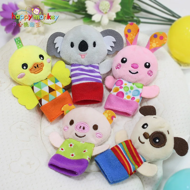 Happy monkey Infant пальчиковые куклы игрушка новорожденных Одежда для родителей и ребенка интерактивные пальцев рук Кукольный успокаивающие игрушки