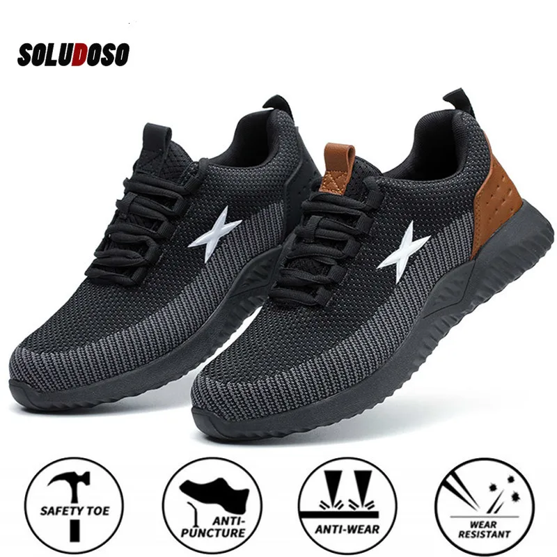 

Safety Work Shoes For Men Steel Toe Cap Anti-smashing Working Boots Breathable Outdoor Construction Shoes Work Big Size 48