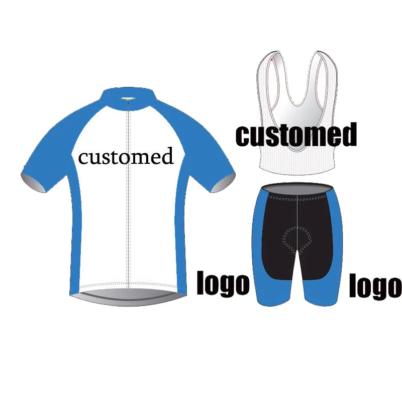Men New Summer Cycling jersey Set Bike clothes Blue 9D Gel Breathable | Спорт и развлечения
