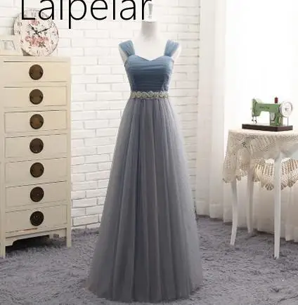 Vestido De Noiva, платье подружки невесты пыльного синего цвета, длинное платье с глубоким декольте, с бусинами, со складками, Элегантные Простые Вечерние платья для невесты, свадьбы, выпускного вечера, Новинка