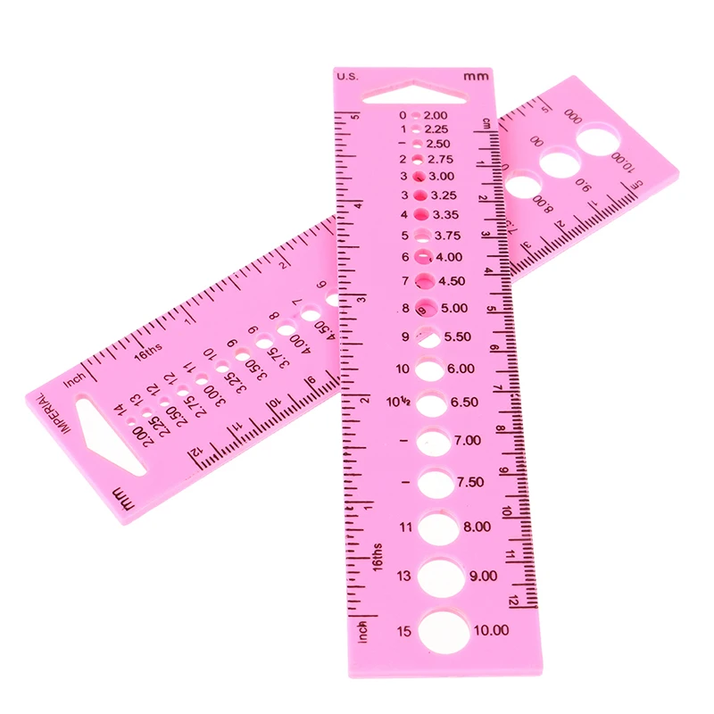 2x All In One Measure Ruler For Knitting Needles 2 0 10 0mm