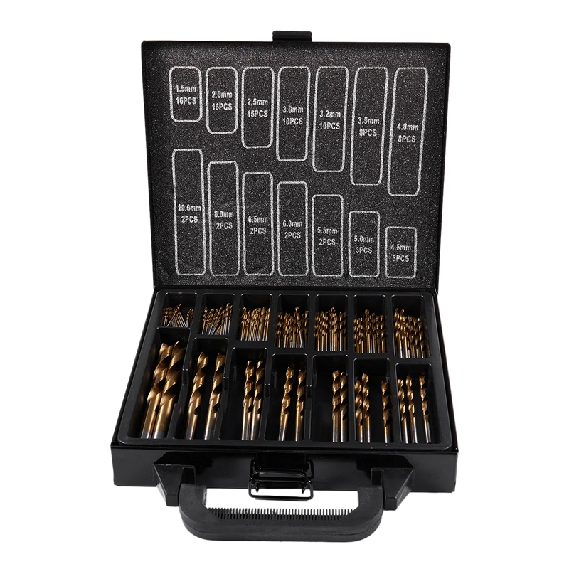 

Professional Tool HSS Titanium Drill Bit Set 99Pcs Bits in Metal Storage Case