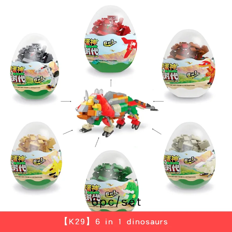 Kids Assemble Robot Car Building Blocks Toys Gashapon Capsule DIY Animal Series Model Educational Toys Children Birthday Gifts - Цвет: K29-A set