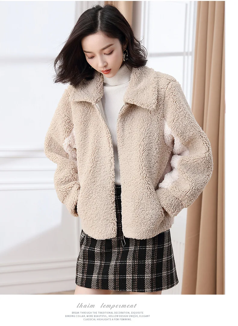 Fur Coat Women's Winter New Style Korean-style Loose-Fit Contrast Color Joint Short Jacket Fashion