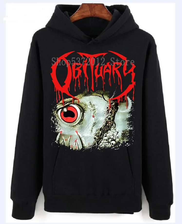 

Obituary Official Cause of Death Classic Cult Death Metal All Size New LONG Sleeves Cotton Hoodies Sweater Fashion
