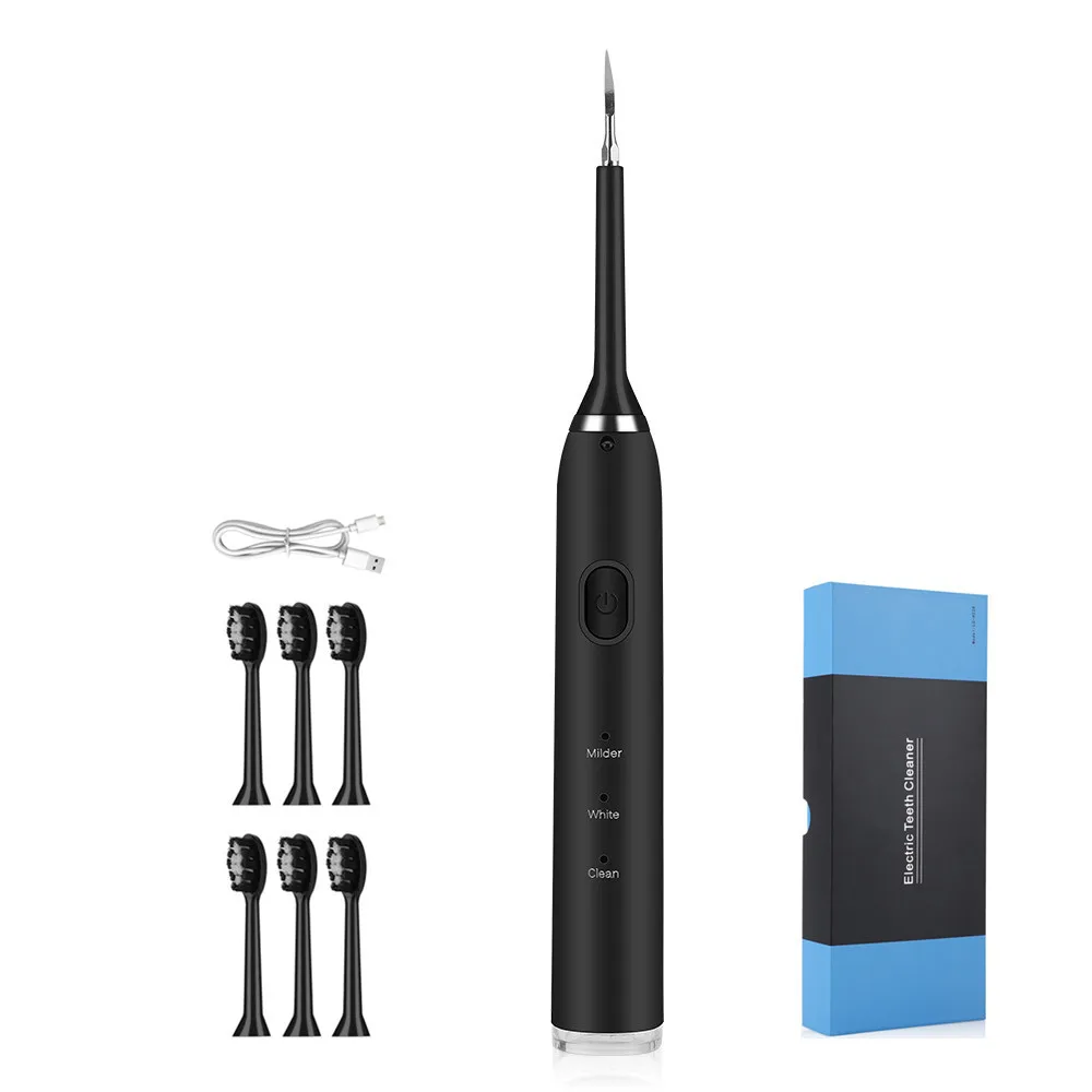 Electric Teeth Cleaner Tooth Electric Toothbrush Set USB Rechargeable Steel Head Dental Scaler Tartar Removal Powerful Cleaning 2pcs mk7 mk8 extrusion gear 40 tooth teeth brass or stainless steel drive gear feeding gear wheel for 3d printer extruder