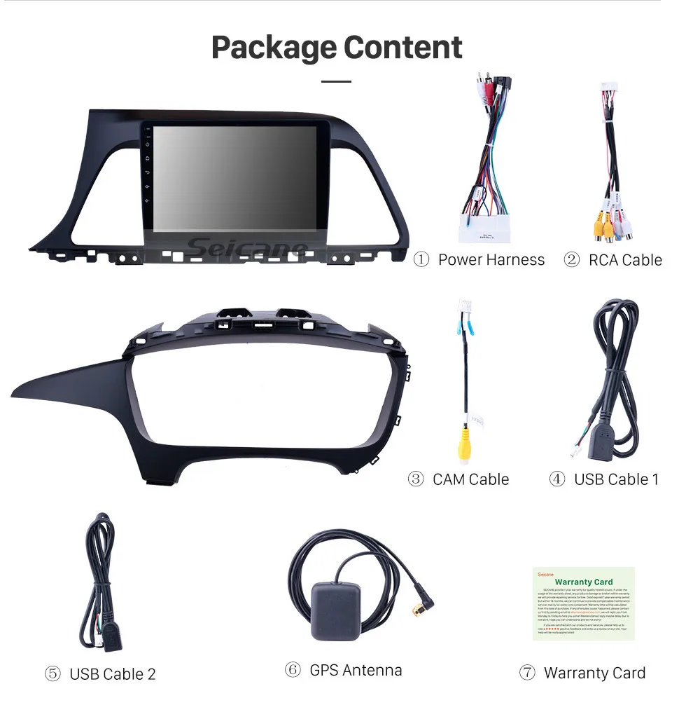 Best Seicane Android 9.0 for 2015 2016 2017 Hyundai Sonata Head Unit GPS Navigation Radio 9 Inch Car Stereo Support Rear camera 14