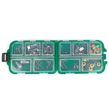 

52pcs/set Fishing Tackle Boxes Storage Case Fishing Rolling Swivel Snaps Hooks Luminous Beads Lead Sinker Fishing Tools
