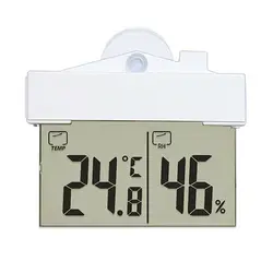 Цифровой ЖК-термометр присоска прозрачный оконный гигрометр с дисплеем FKU66