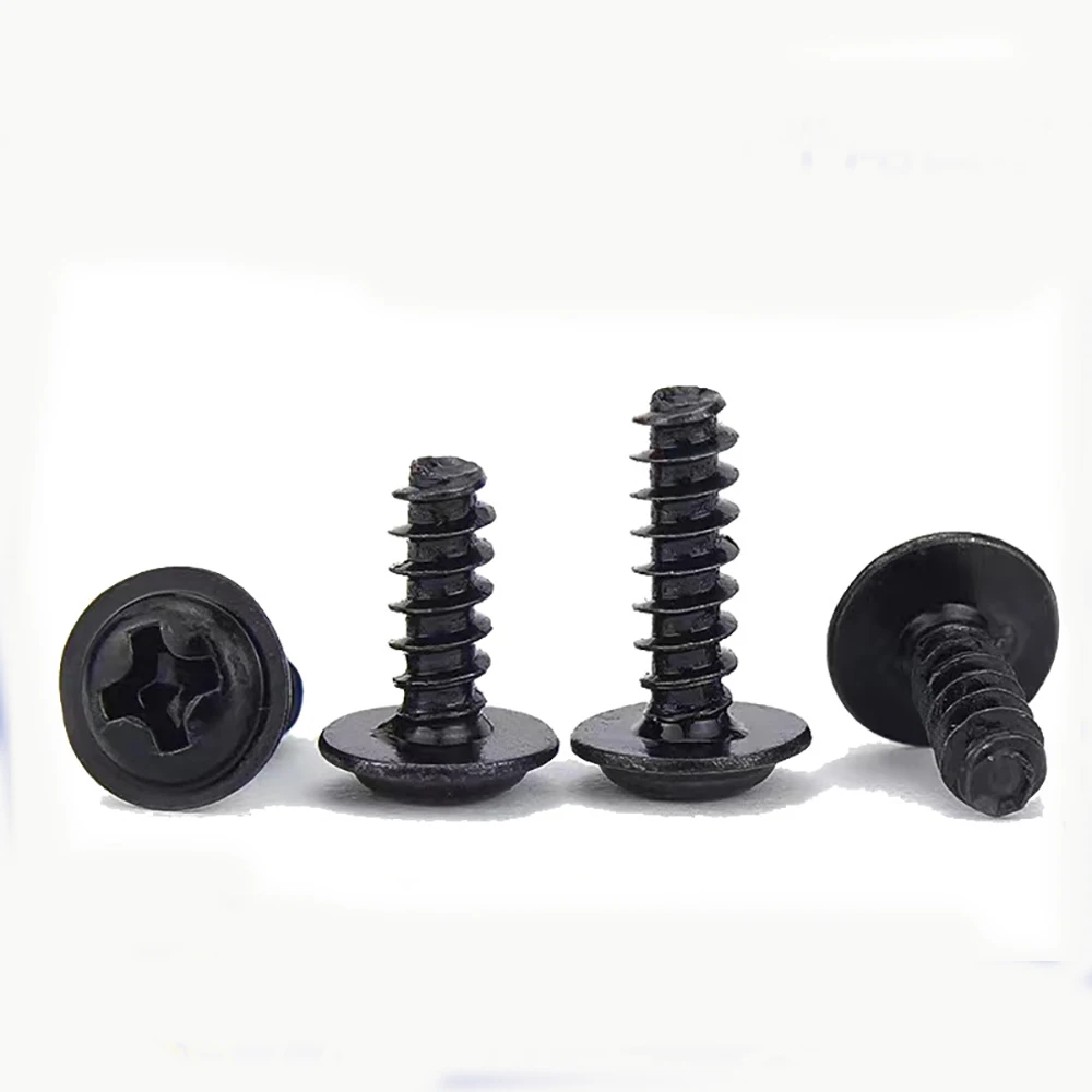 Lote De Tornillos Autorroscantes M2 M3 M4 Phillips – Cabeza Redonda Negra De Acero