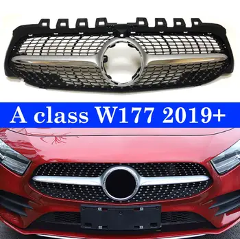

For Benz A class W177 Grille ABS Black A180 A200 A250 A45 Look Sports Front Bumper Grill Grille 2019 2020