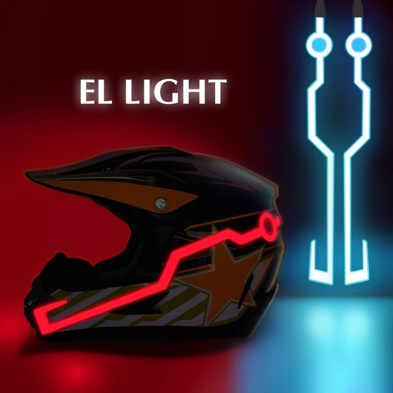 2 Pcs Motorcycle Helmet Night Riding Cold Lights Kit  Signal Flashing Stripe LED Luminous Sticker Universal Waterproof Durable