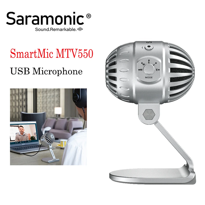 Saramonic-スマートマイクmtv550,有線USBマイク,リアルタイムモニタリング,iPhone,Android,コンピューター用の対レーダー