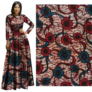 

rose red New African cotton printed fabrics for shuttle weaving of national costumes in summer african print fabric 100% Cotton