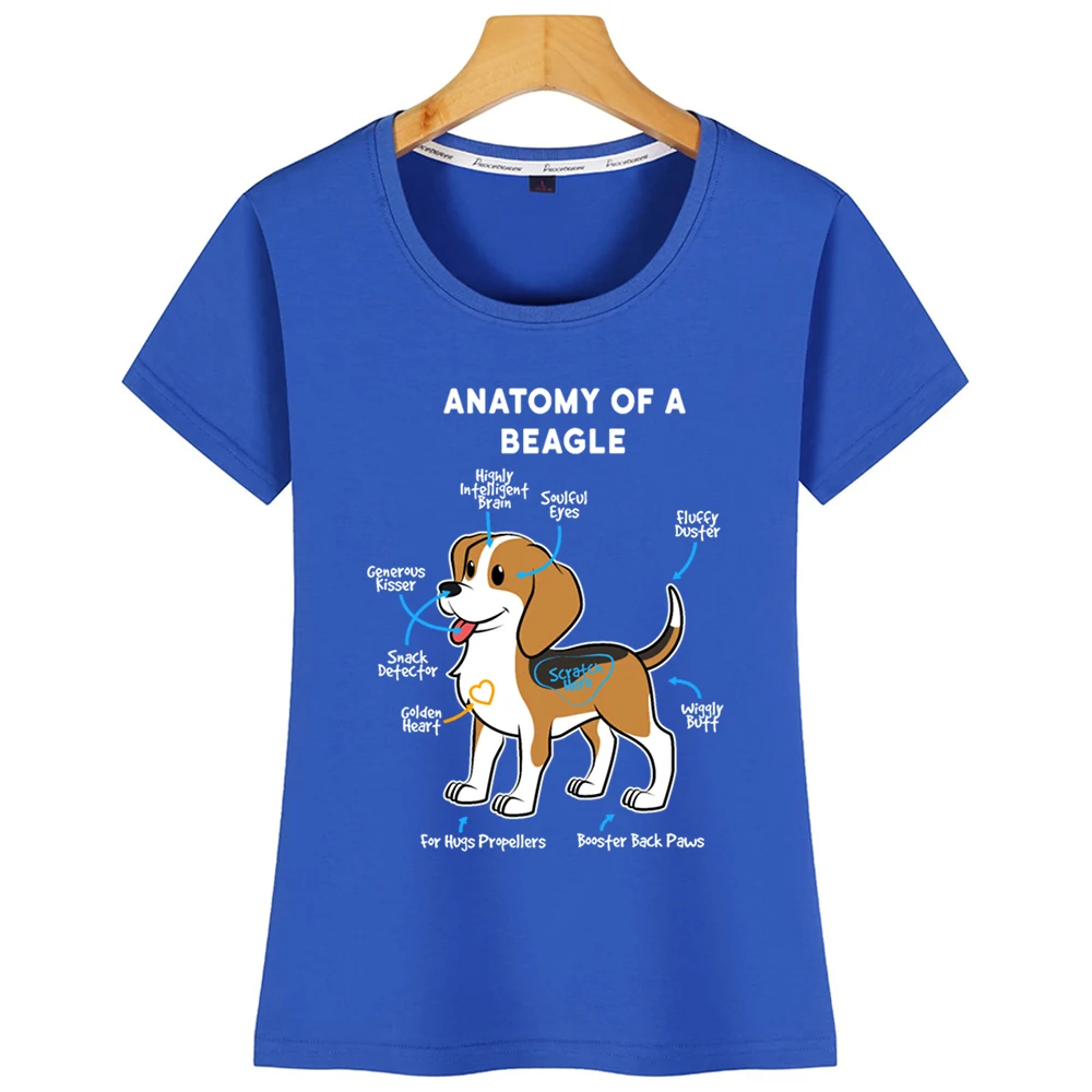 Топы Футболка женская Собака Бигль Мода надписи короткая футболка