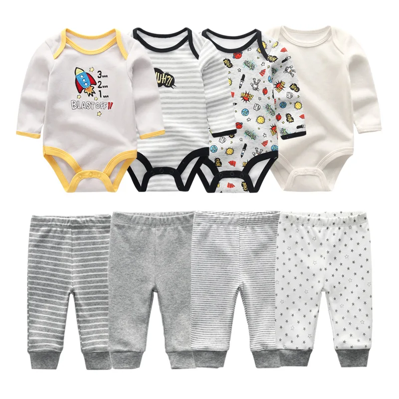 Big Deal Boy Pants Bodysuits Newborn-Baby Baby-Girl Autumn Cotton Full 0-12M 6/8PCS KjwneBRQGYE