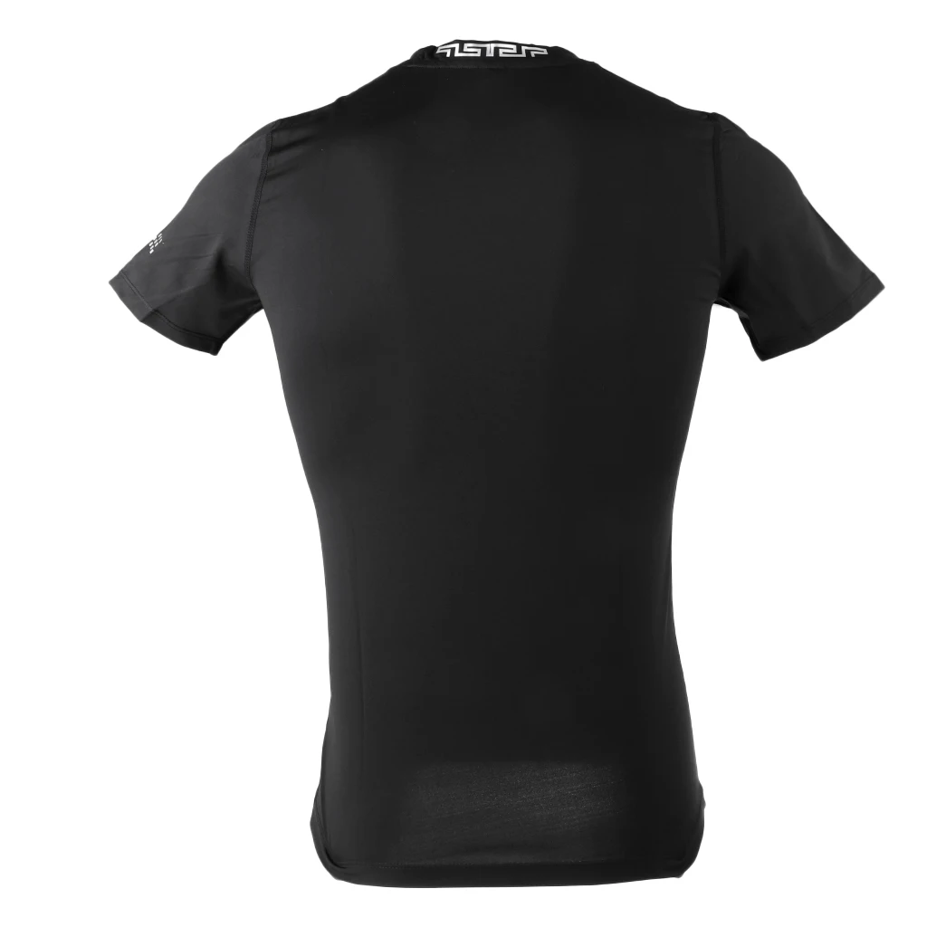 Lightweight Tight Men's Short Sleeve T-shirt Tee Sports Compression Cycling Fitness Gym Top Black
