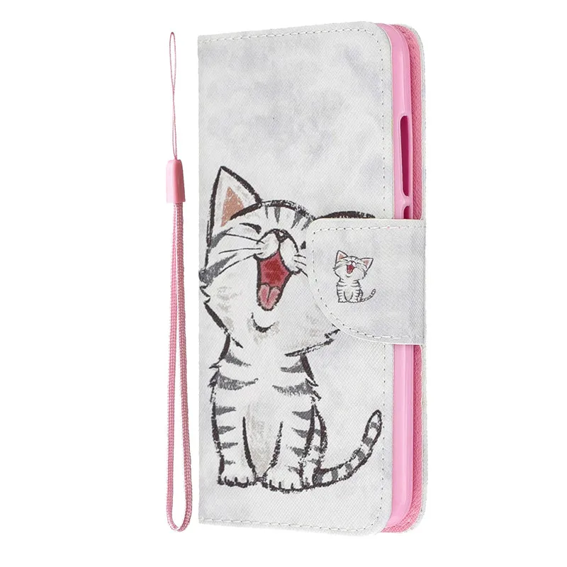 Чехол книжка с котом единорогом бабочкой для Xiaomi Mi A3 A1 A2 Lite Redmi 8A 7A 6A 4X Go 8 7 6 Note 8T 5