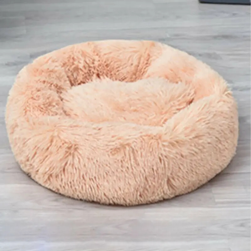 Beige Совершенно новая удобная кровать для питомца, собаки, кошки, удобная кровать для собаки, Пончик, круглая обнимашка, ультра мягкое моющееся собачье теплое спальное гнездо - Цвет: Beige