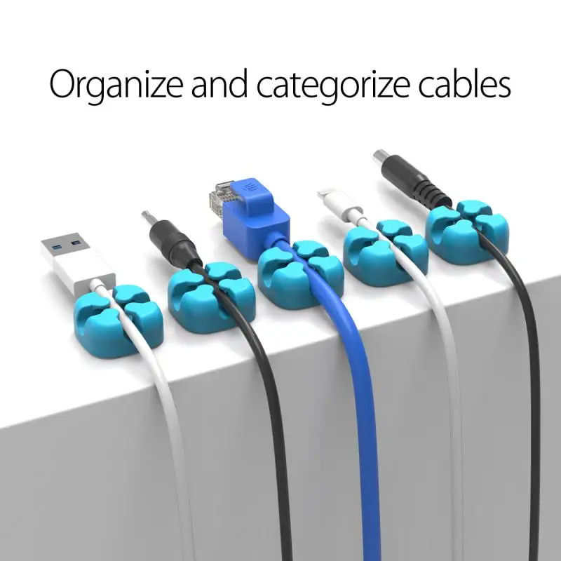 Cable de datos del teléfono móvil de silicona organizador adecuado para Cable de datos Cable de auriculares de Cable de Audio Cable de gestión de Clips de Cable