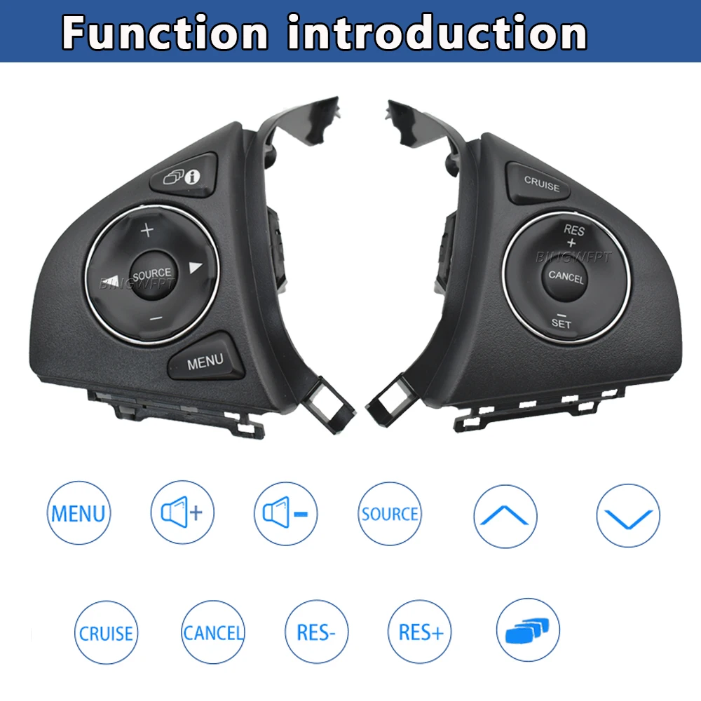 Buttons Switch For Honda Fit 2015-2018 CITY XRV HRV Audio Radio Remote Cruise Co