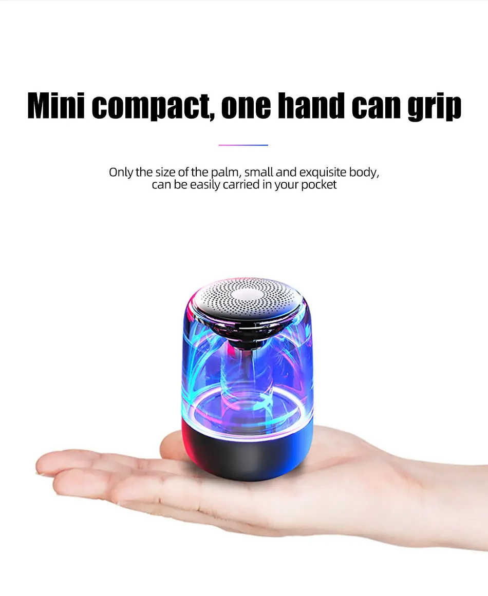 !ACCEZZ Bluetooth Speaker Portable Wireless Loudspeaker Waterproof Stereo Column Romantic Colorful LED Support TF Card with Mic (10)