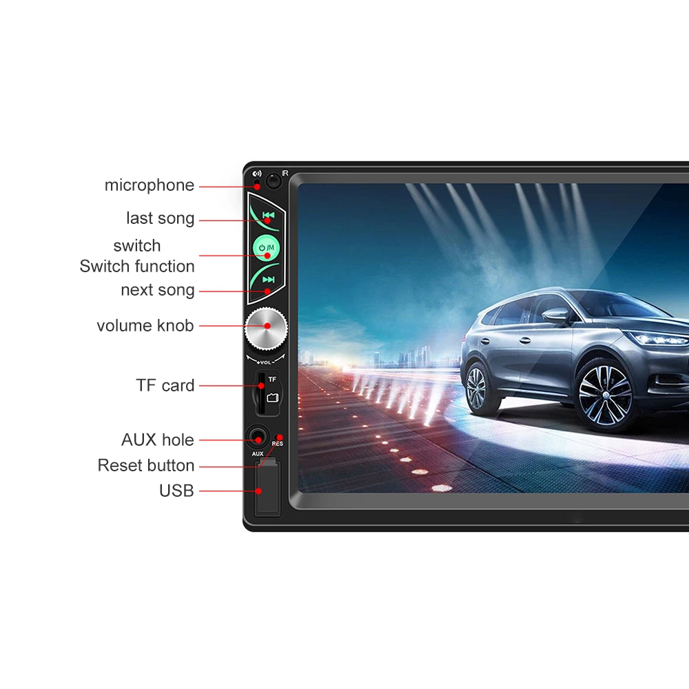 Автомагнитола 2 Din мультимедийный MP5 плеер на Android с 7 &quotсенсорным экраном и