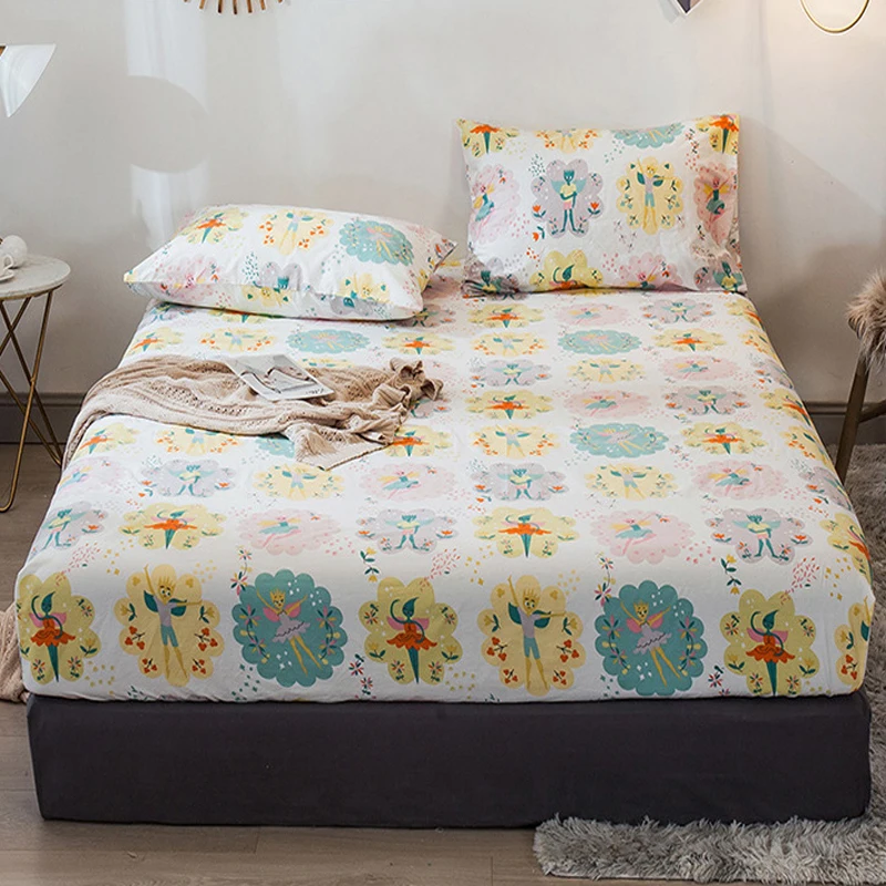 Single Double Bed 100 Cotton Fitted Sheet Mattress Cover Four Corners