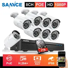 SANNCE 8CH 1080P FHD POE безопасности Системы H.265 5MP NVR с 4X6X8X2 Мп уличная Водонепроницаемая аудио записи IP камеры видеонаблюдения dvr комплект