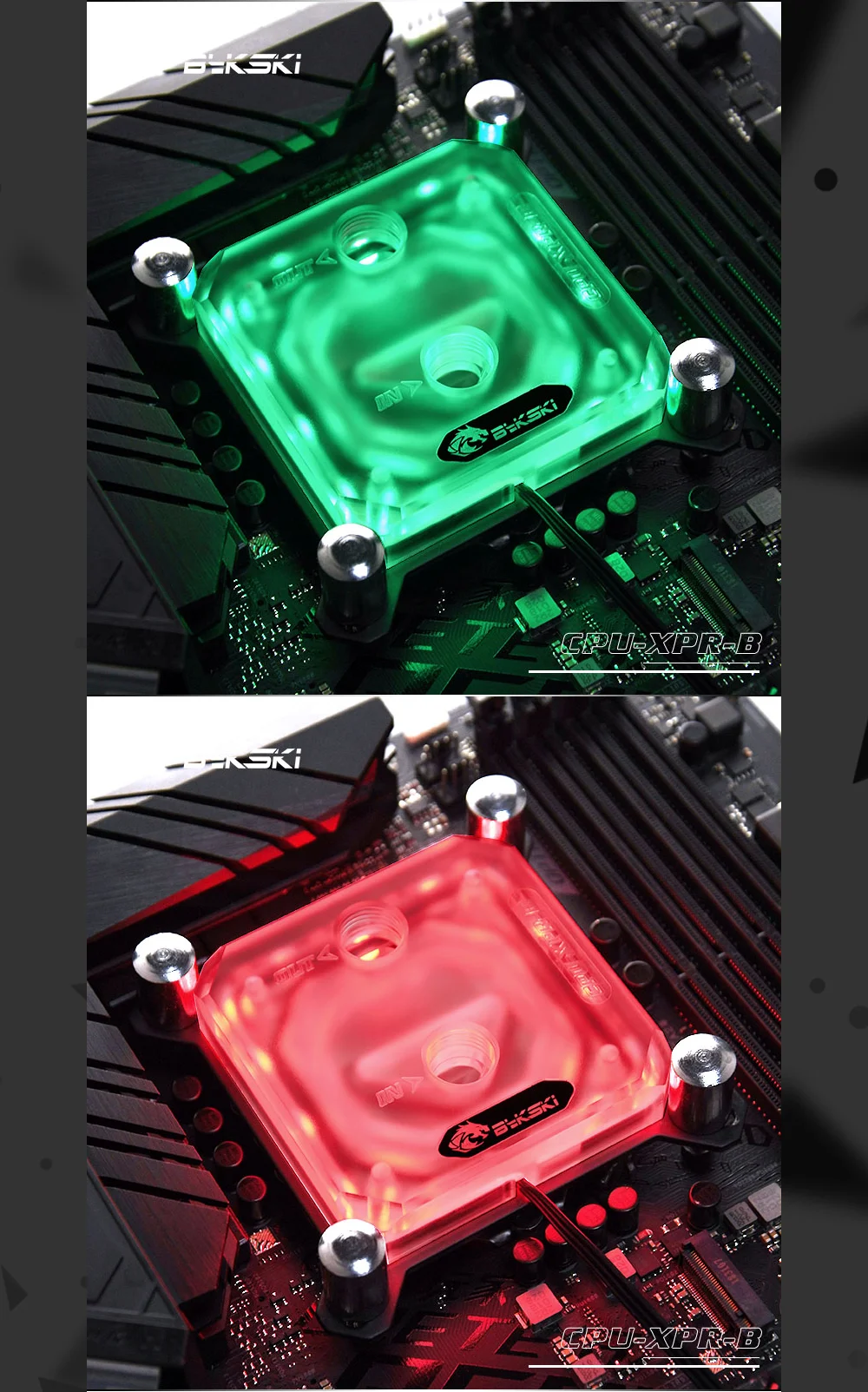 Bykski CPU Block For Intel Frosted Acrylic RGB (12v 4pin) RBW (5v 3pin ...