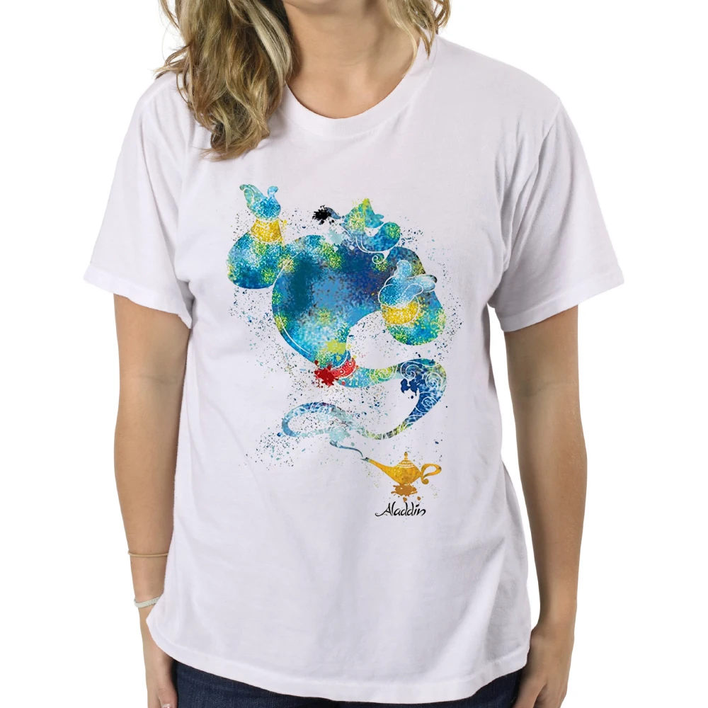 Aladdin Genie Ink Blob Lamp T-shirt For Man World Funny Mens Adult Graphic Tee | Мужская одежда