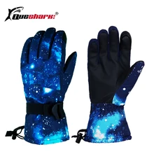 QUESHARK перчатки для катания на лыжах Зимние теплые велосипедные мотоциклетные перчатки с сенсорным экраном Нескользящие утепленные хлопковые перчатки для сноуборда, лыж