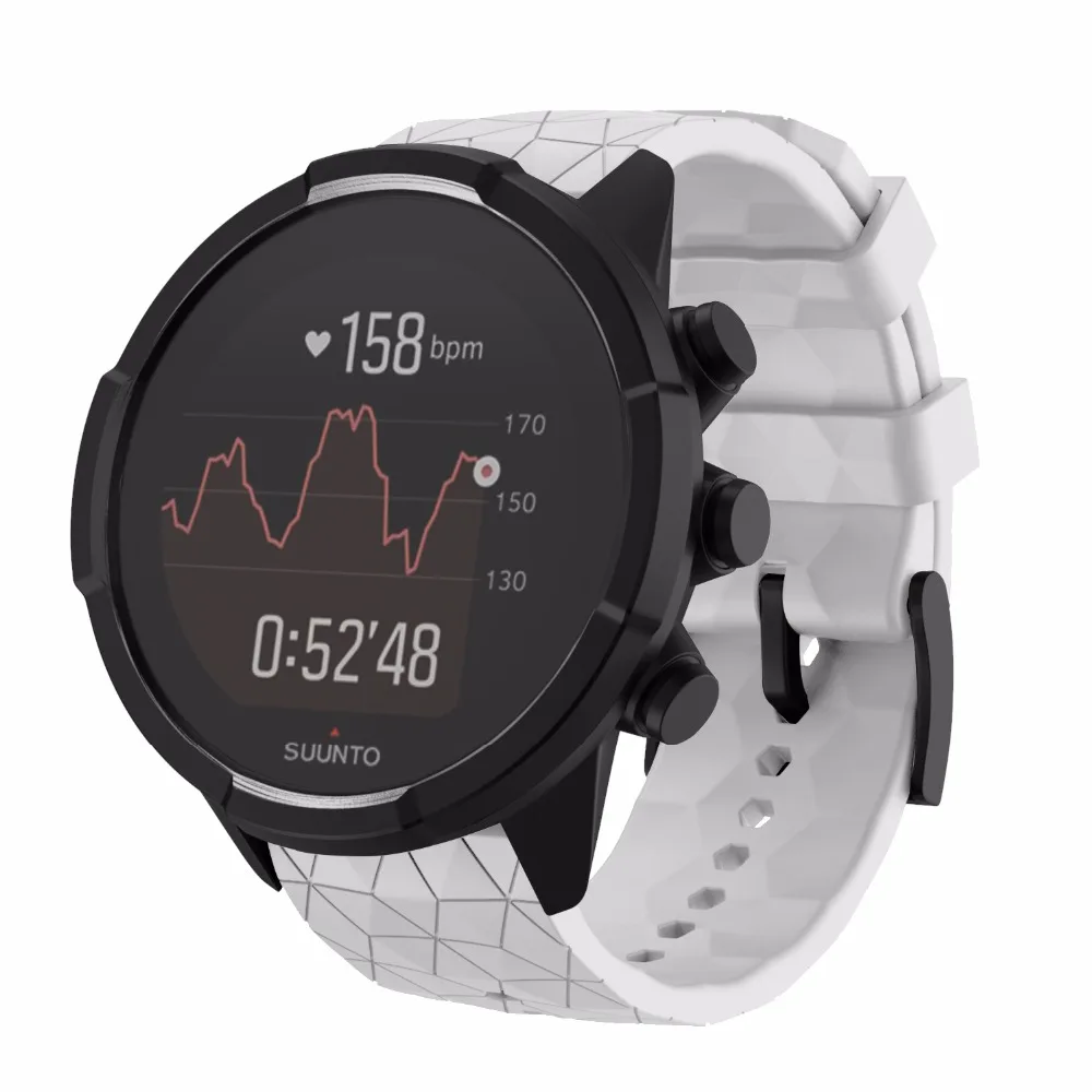 Ремешок силиконовый для Suunto 9/baro быстросъемный резиновый браслет наручных часов