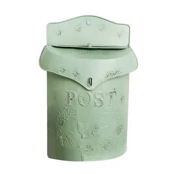 

Vintage Metal Lockable Security Post Letter Newspaper Mailbox Garden Ornament